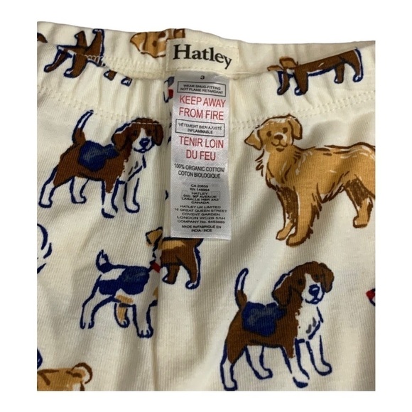 Hatley White Dog Print Pajama Pants Size 3 - Picture 3 of 4